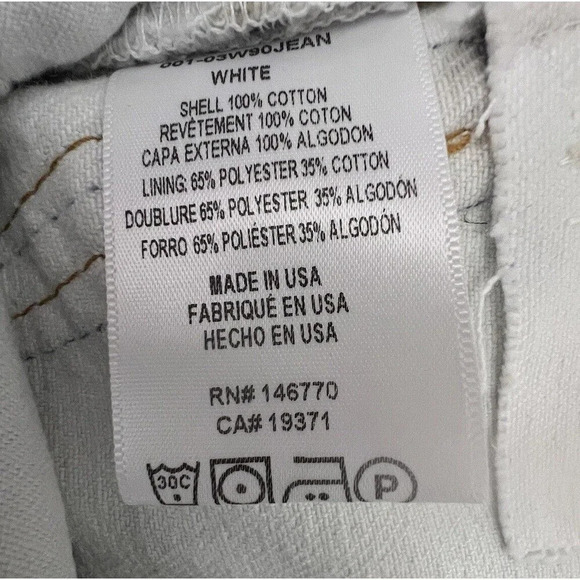 Re/Done Levi’s Womens High Rise Loose Fit Button Fly Jeans White  Cotton Size 25 - Picture 4 of 10